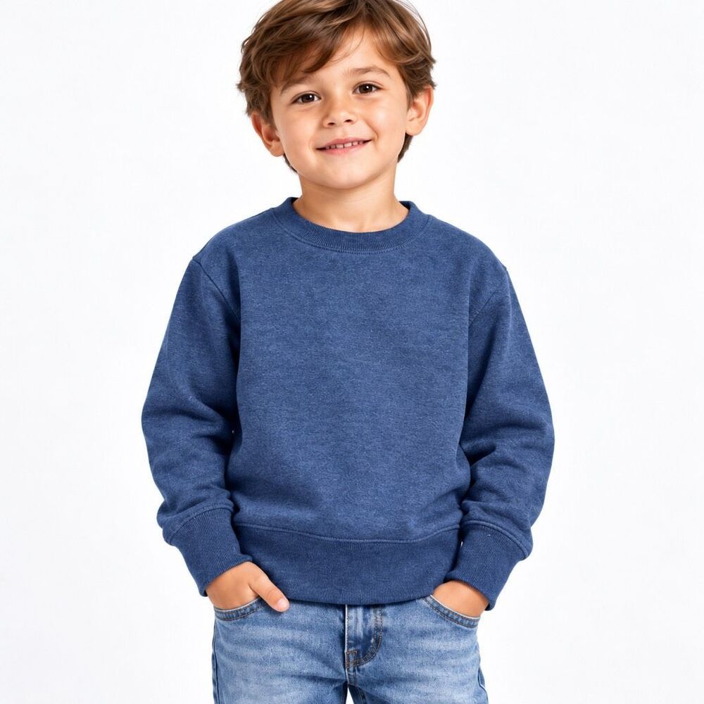Athletic Works Boys Blue Crewneck Sweatshirt Size XS 4/5 Cotton Blend